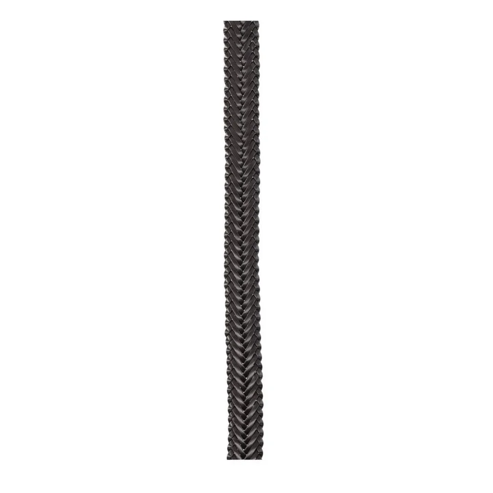 WONDER NATION Boys Size Med Braided Belt Faux Leather Silver Buckle • Dark Brown